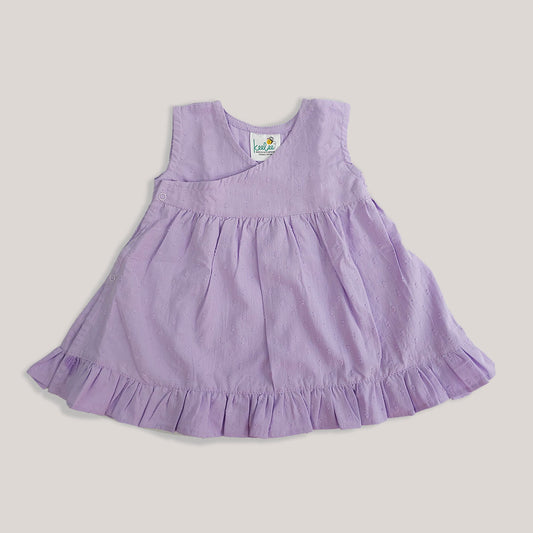 Keebee Organic Cotton Solid Textured Girls Jabla / Dress - Lilac