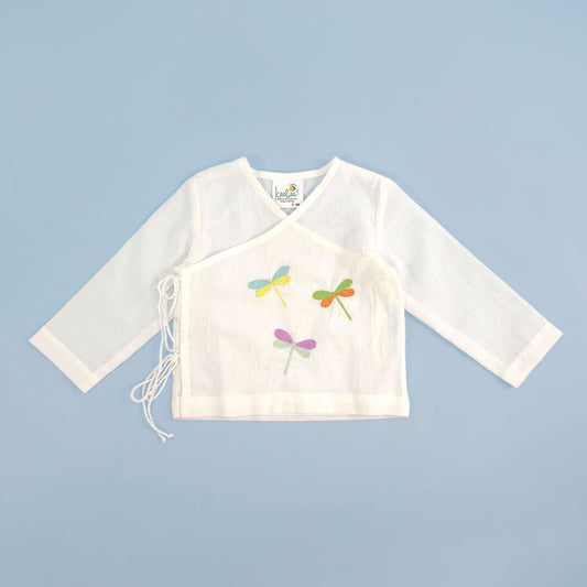 Keebee Organic Cotton Full Sleeve Embroidered Baby Jabla -Dragon Fly