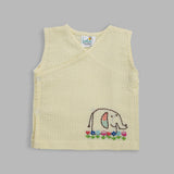 Keebee Organic Cotton Hand Embroidered Yellow Baby Jabla - Elephant