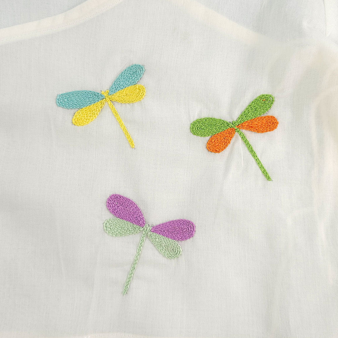 Keebee Organic Cotton Full Sleeve Embroidered Baby Jabla -Dragon Fly