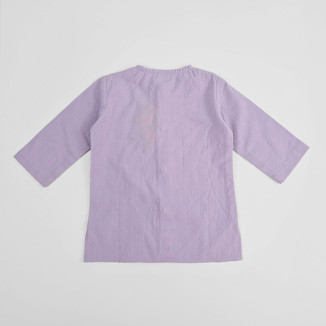 Keebee Organic Cotton Newborn Boys Textured Lilac Kurta Set - Sunflower