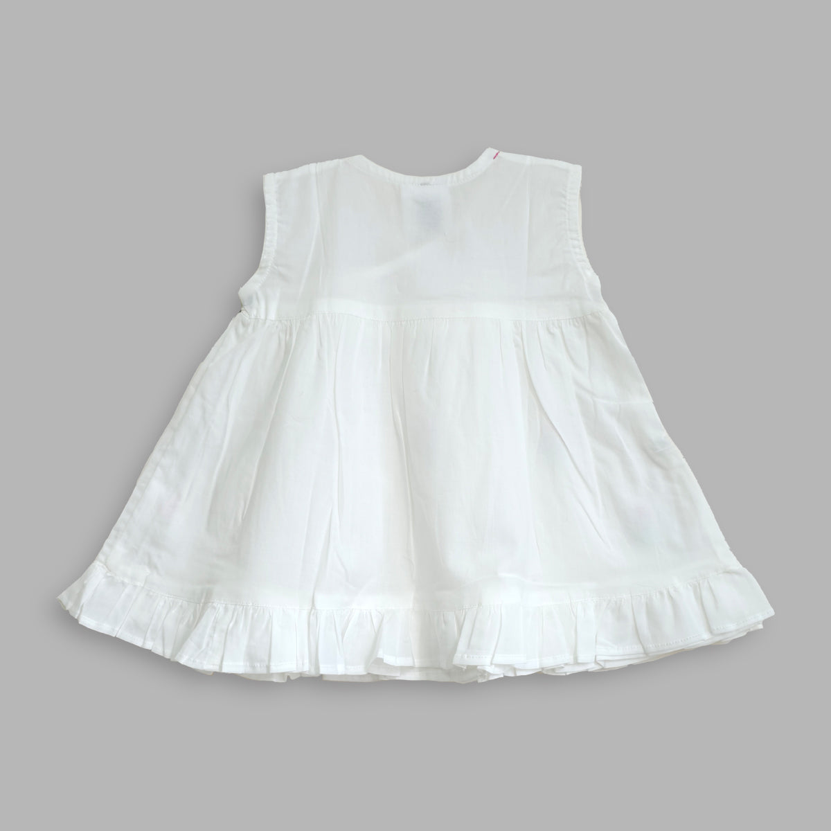 Organic Cotton Hand-Embroidered Girls White Tulip Dress