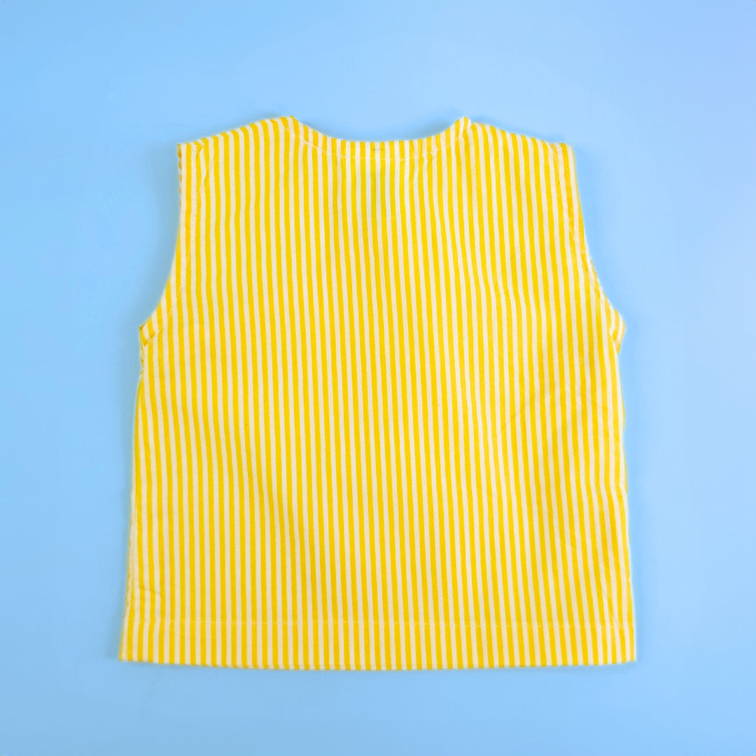 Keebee Organic Cotton Striped Jabla - Yellow