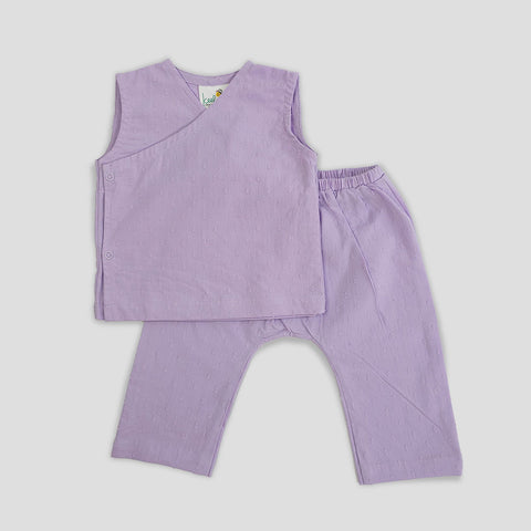 Keebee Organic Cotton Kimono Style Textured Baby Jabla Set - Purple