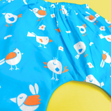 Keebee Organic Cotton Printed Elastic Waist Baby Diaper Shorts - Blue Birdie