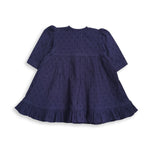 Organic Cotton Putta Puff Sleeve Girls Jabla / Dress - NAVY BLUE