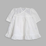 Organic Cotton Putta Puff Sleeve Girls Jabla / Dress - WHITE