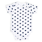 Organic Cotton Navy Blue Polka Half-Sleeve Onesie