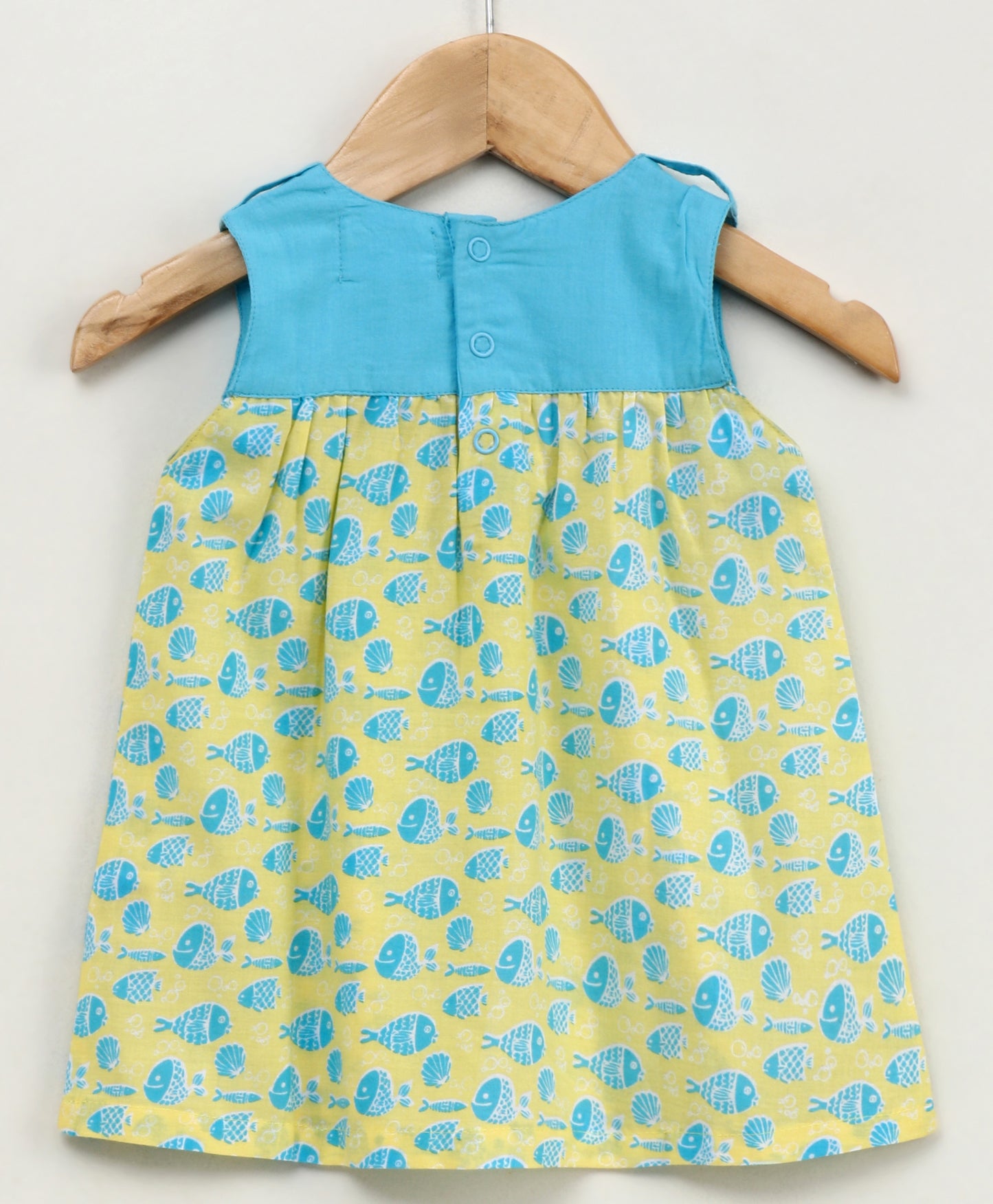 Organic cotton yellow blue kurta set