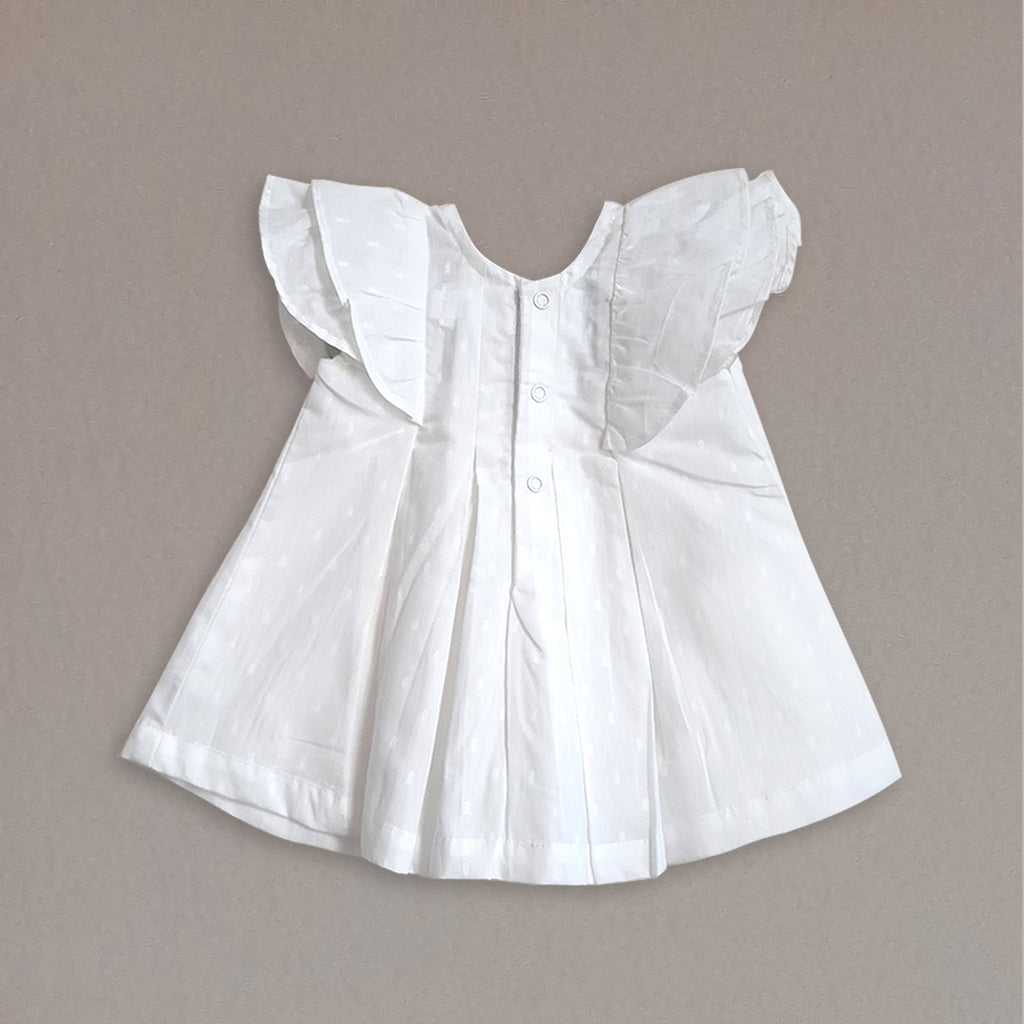 Baby Girls White Cotton Frocks  Dresses Pack of 1