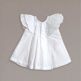ORGANIC COTTON BABY GIRL WHITE PUTTA DRESS - MARIGOLD