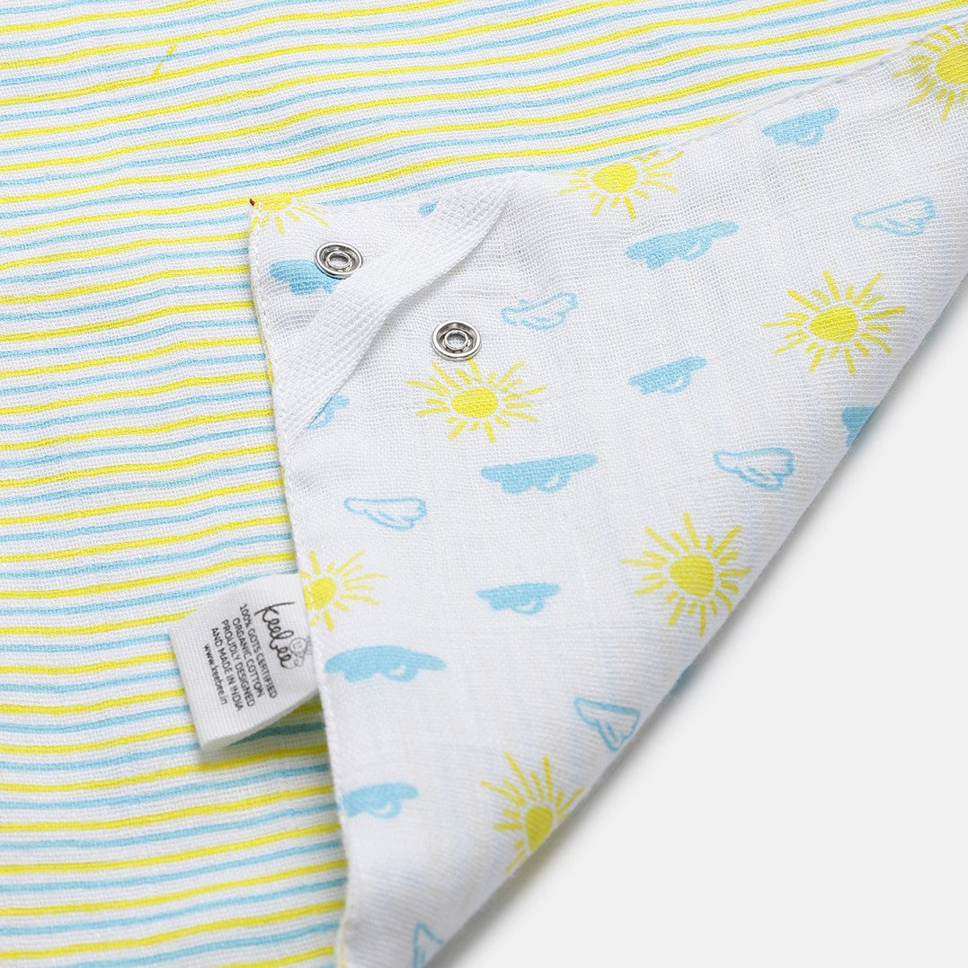 Organic Cotton Baby Muslin Drool Bibs - Sunny Day