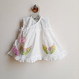 Organic Cotton Embroidered Girls Jabla / Dress - Rabbit