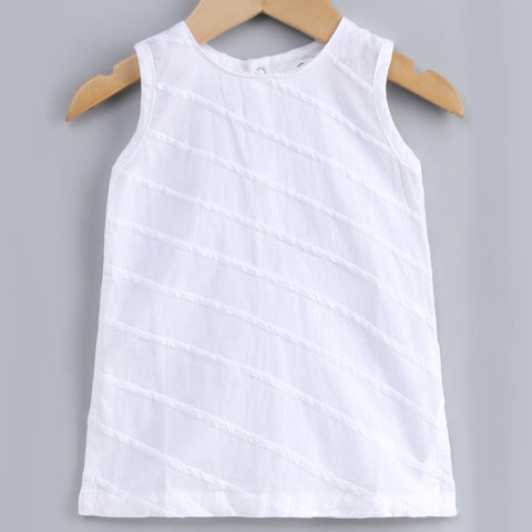Organic Cotton White Pin-tucked Dress