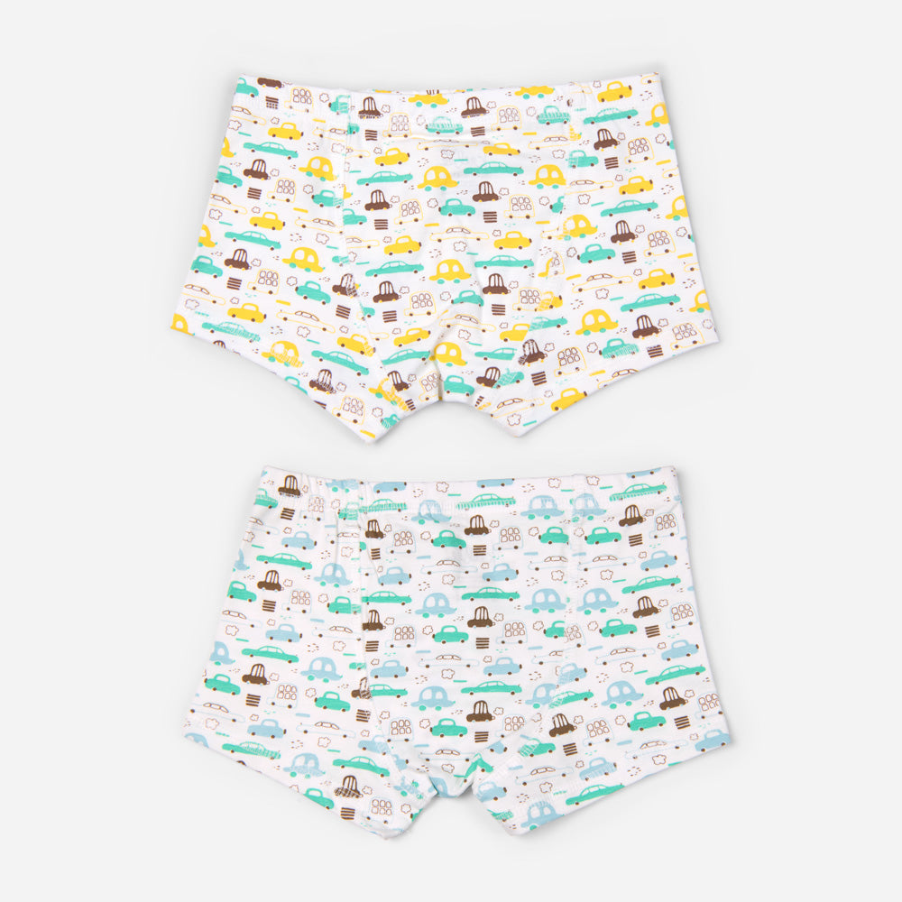 Organic Cotton Boys Boxer Briefs - Cars Combo Set of 2