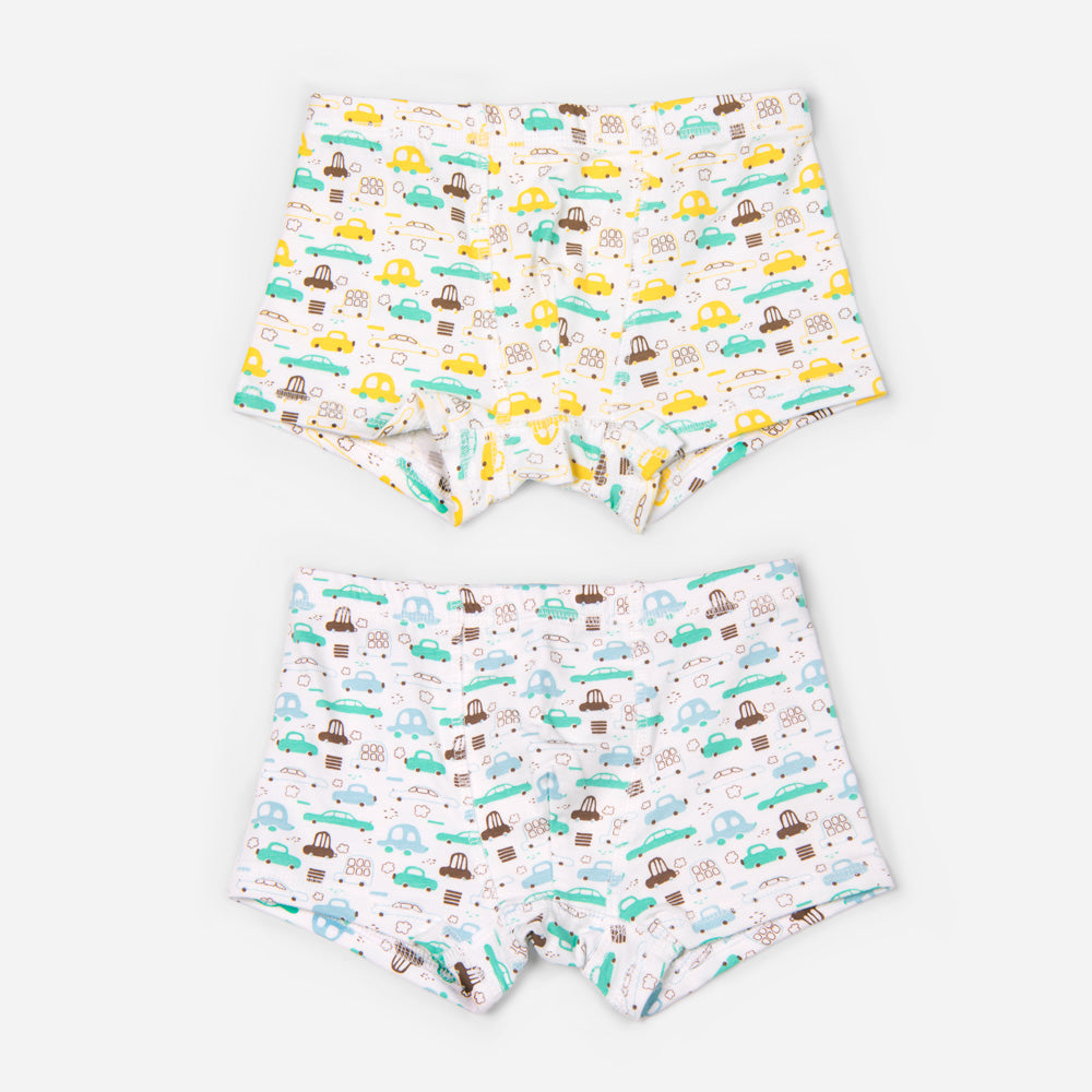 Organic Cotton Boys Boxer Briefs - Cars Combo Set of 2