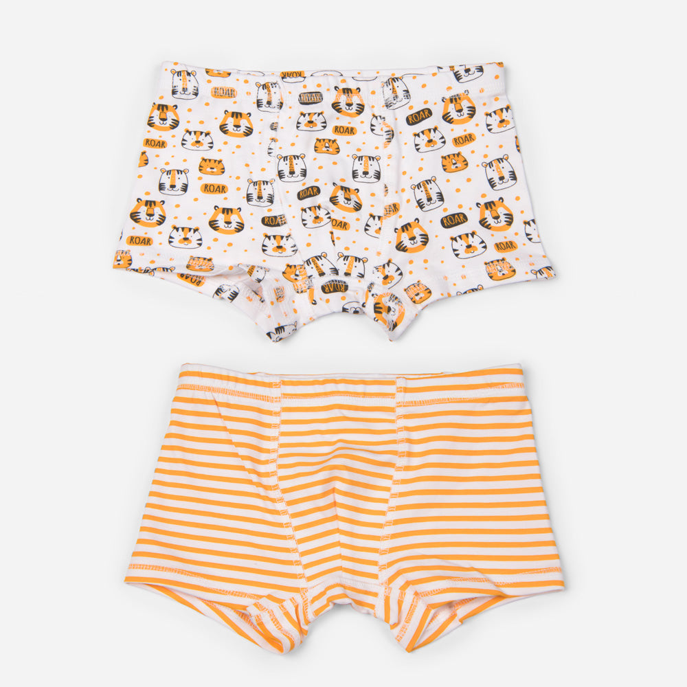 Organic Cotton Boys Boxer Briefs - Tiger Combo Set of 2