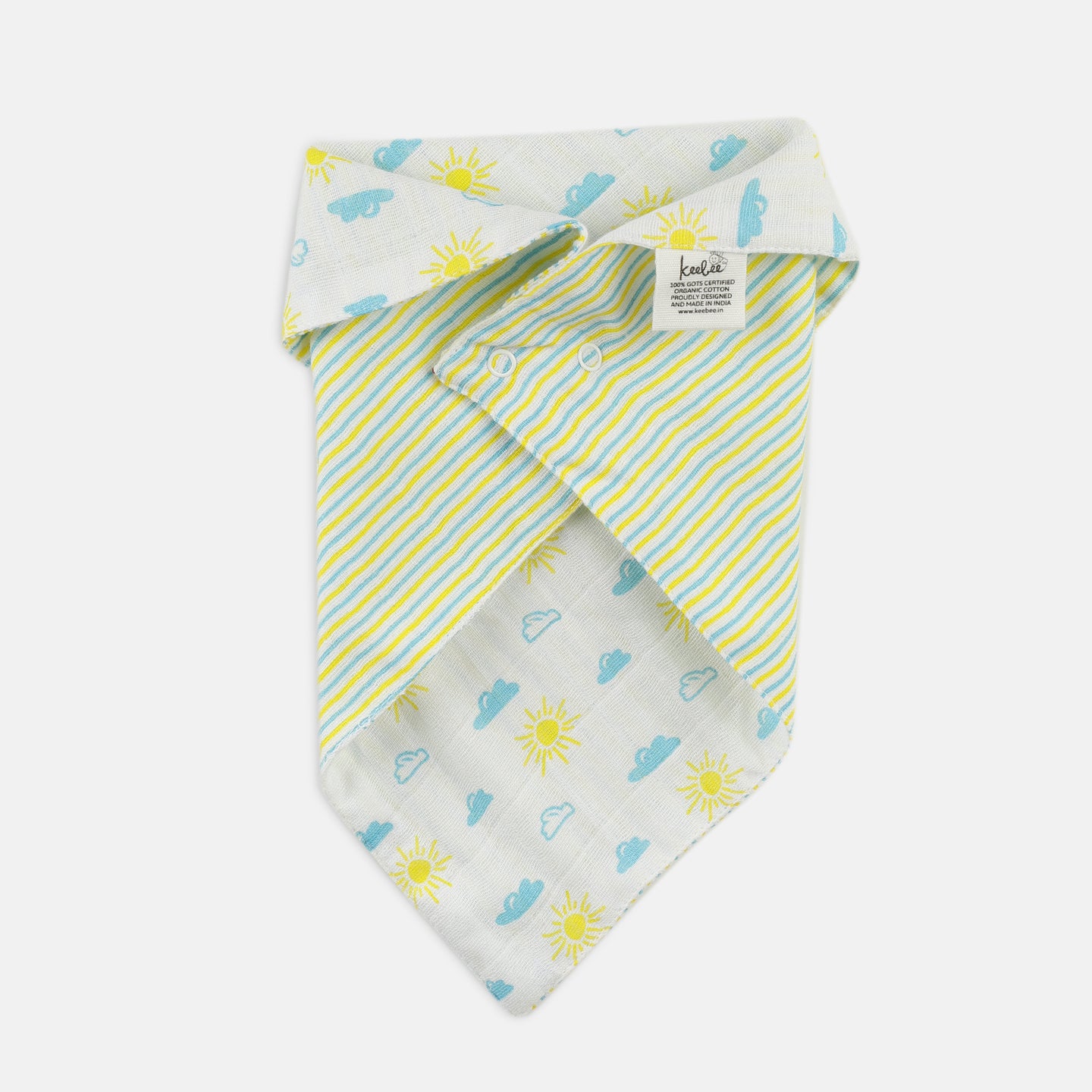 Organic Cotton Baby Muslin Drool Bibs - Sunny Day