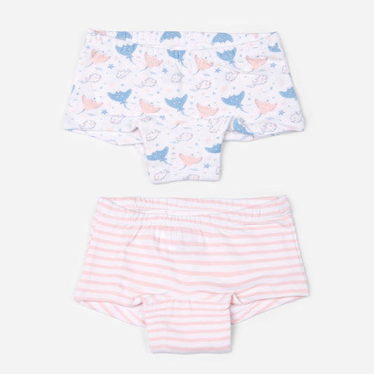 Organic Cotton Girls Boyshorts - Enchanted Ocean Combo Set of 2