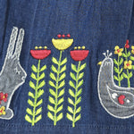 Organic Cotton Denim Embroidered Girls Dress