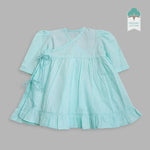 Organic Cotton Putta Puff Sleeve Girls Jabla / Dress - Aqua