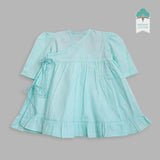 Organic Cotton Putta Puff Sleeve Girls Jabla / Dress - Aqua
