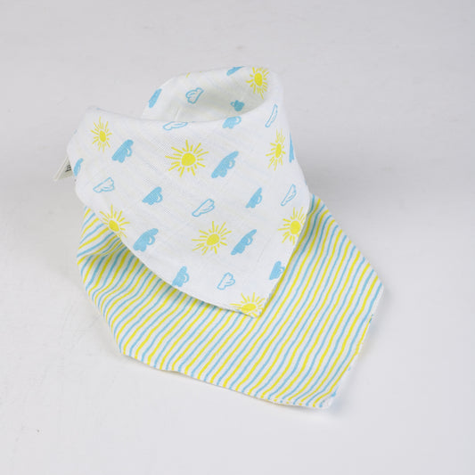 Organic Cotton Baby Muslin Drool Bibs - Sunny Day