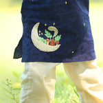 Organic Cotton Embroidered Kurta paired with Pajama Pants - Moon