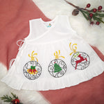 Organic Cotton Embroidered Girls Jabla / Dress - Xmas Decorations