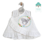 ORGANIC COTTON BABY GIRL SLUB TULIP DRESS - TWIN BUNS