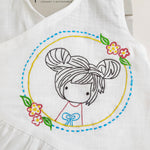 ORGANIC COTTON BABY GIRL SLUB TULIP DRESS - TWIN BUNS
